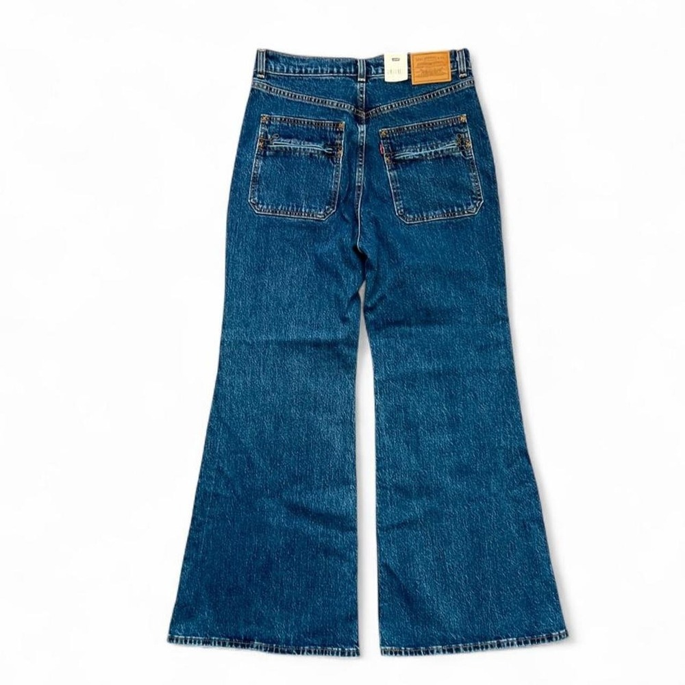 Levi's Premium Ribcage Bell Flare Jeans Size 29x30 Dark Wash Zipper Pockets NWT